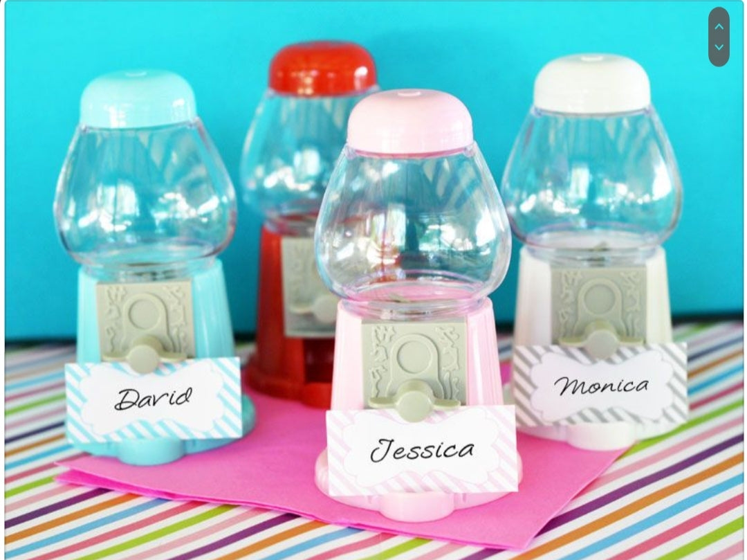 Mini Gumball Machine Placecard Holder - Bride and Jewel