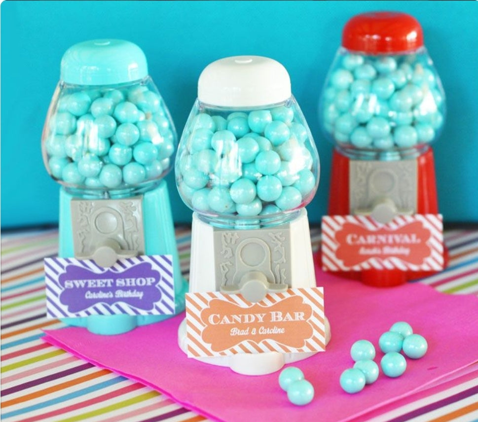 Mini Gumball Machine Placecard Holder - Bride and Jewel