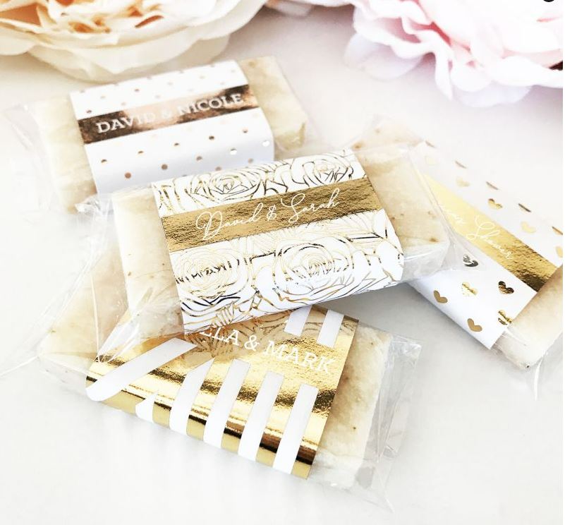 Mini Soap Favors (set of 5) - Metallic Foil - Bride and Jewel