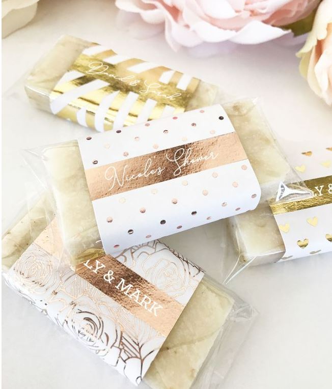 Mini Soap Favors (set of 5) - Metallic Foil - Bride and Jewel