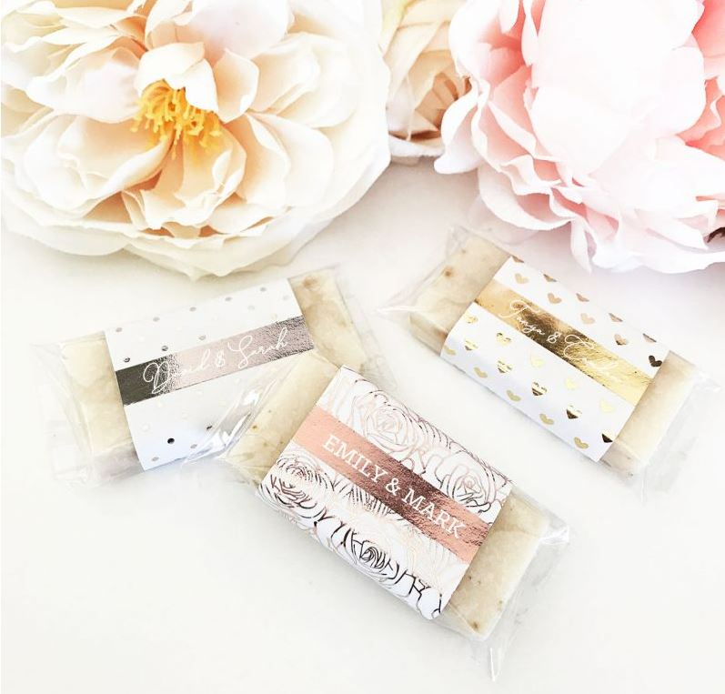 Mini Soap Favors (set of 5) - Metallic Foil - Bride and Jewel