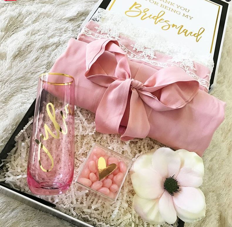 Personalized Script Stemless Glasses - Bride and Jewel