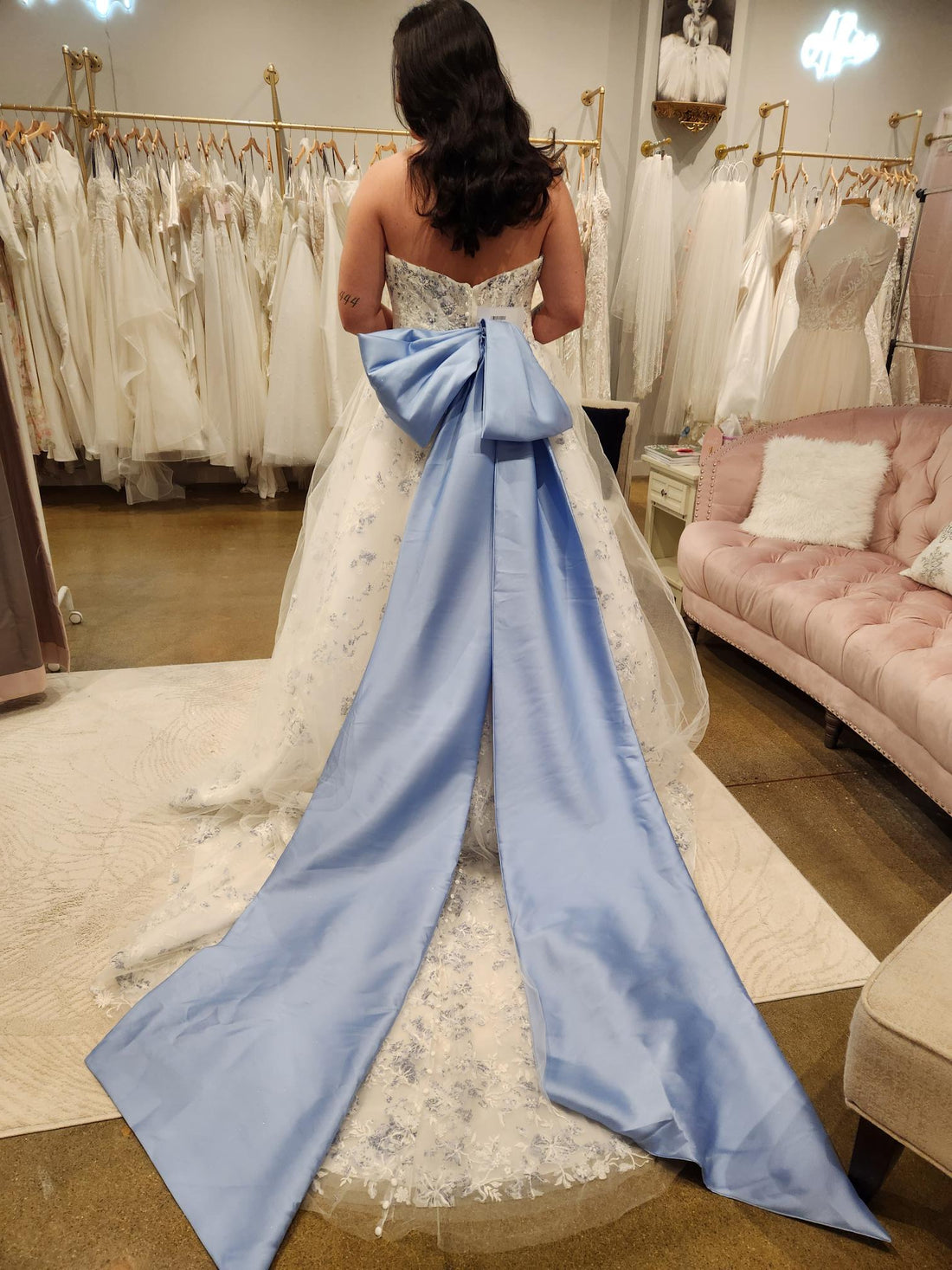 Blue and White Fairytale Allure Wedding Gown