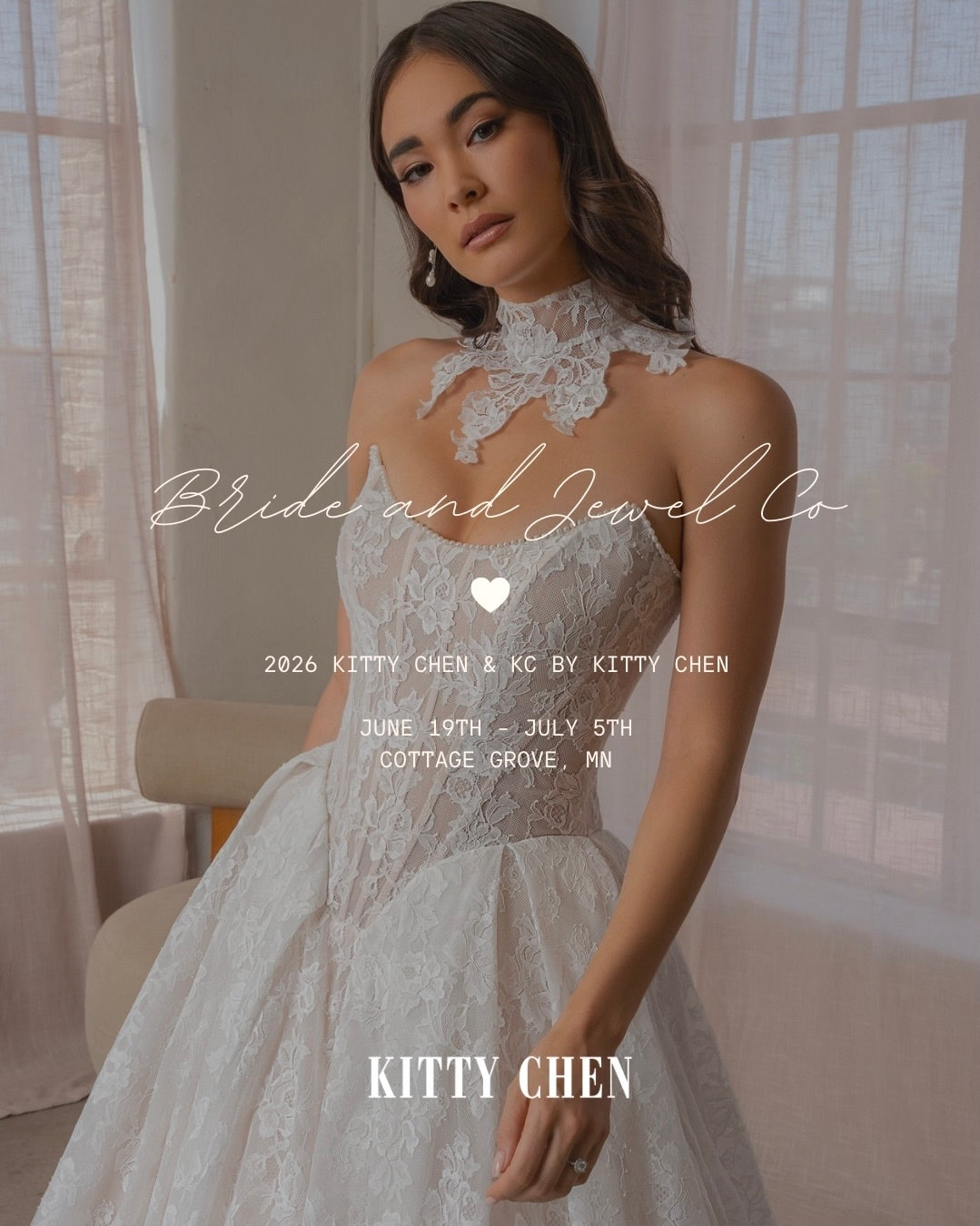 jewel wedding dress designer Jewel-neck A-line Wedding Dress with illusive Design and Brush Train