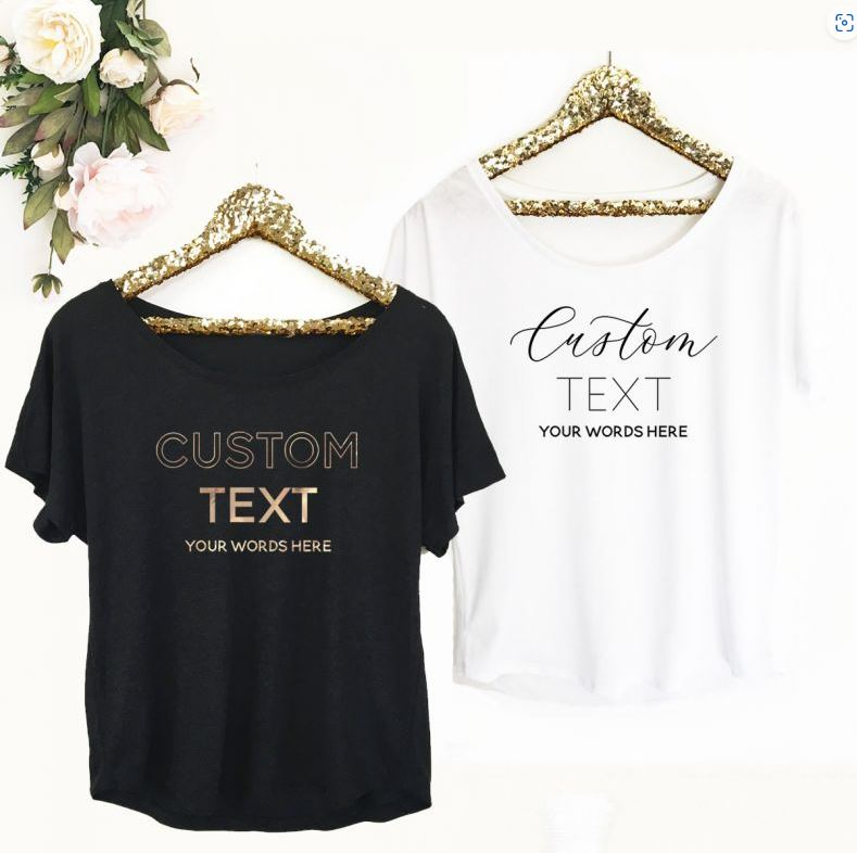 Personalized Custom Text Shirt - Loose Fit - Bride and Jewel