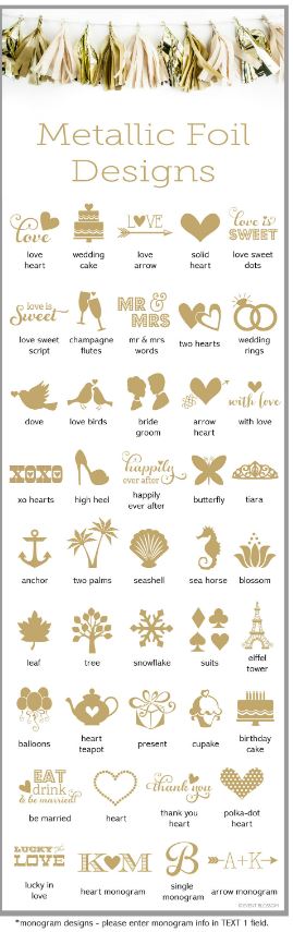 Personalized Metallic Foil Cupcake Wrappers & Cupcake Toppers (Set of 24) - Wedding - Bride and Jewel