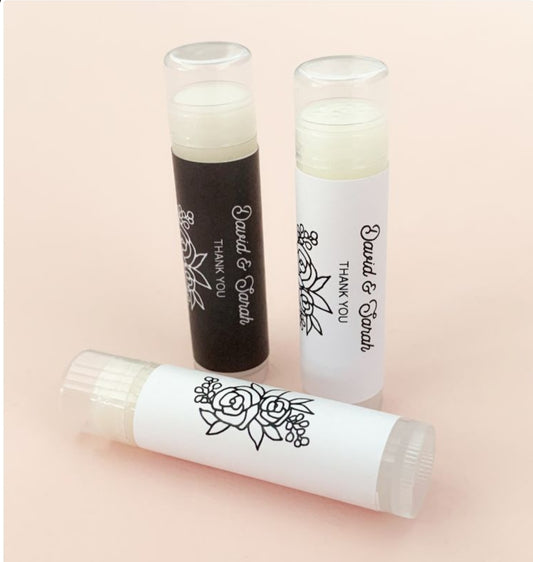 Floral Silhouette Lip Balm Tubes - Bride and Jewel