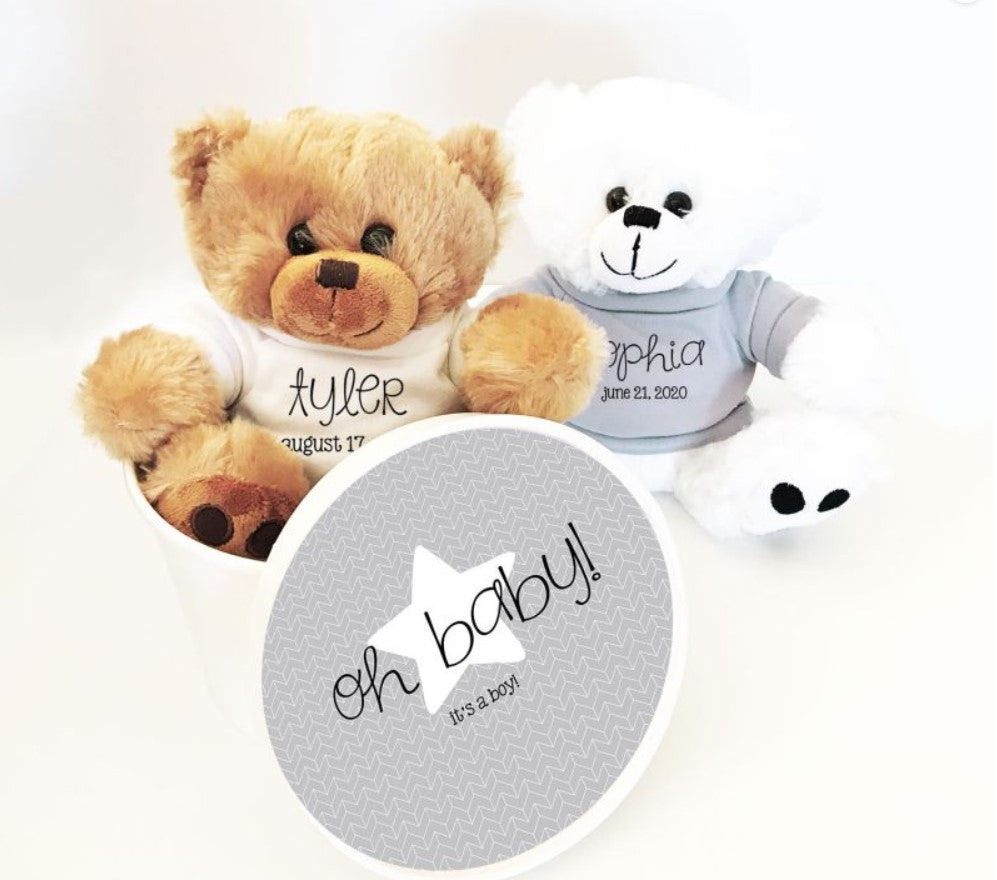 Baby Shower Personalized Teddy Bear - Bride and Jewel