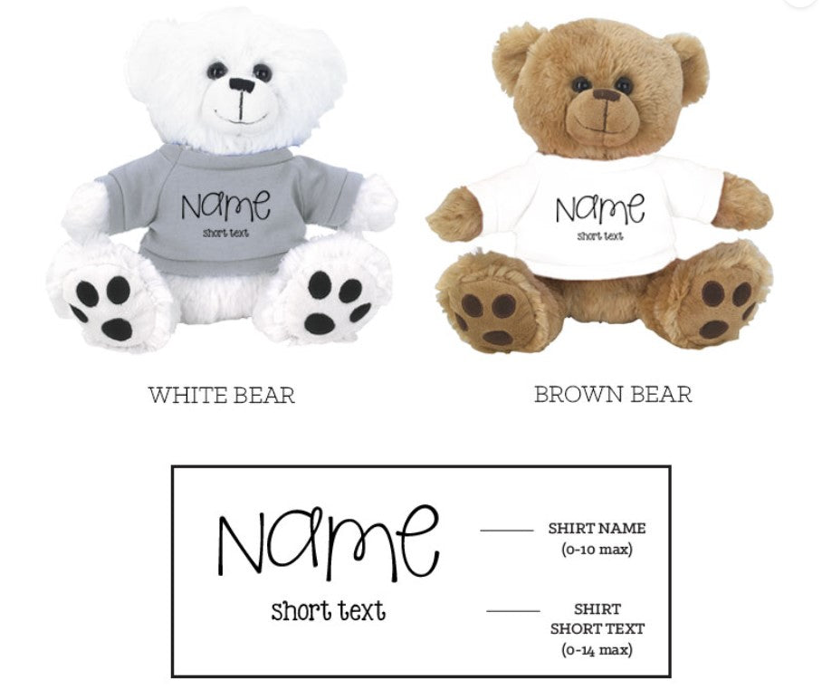Baby Shower Personalized Teddy Bear - Bride and Jewel