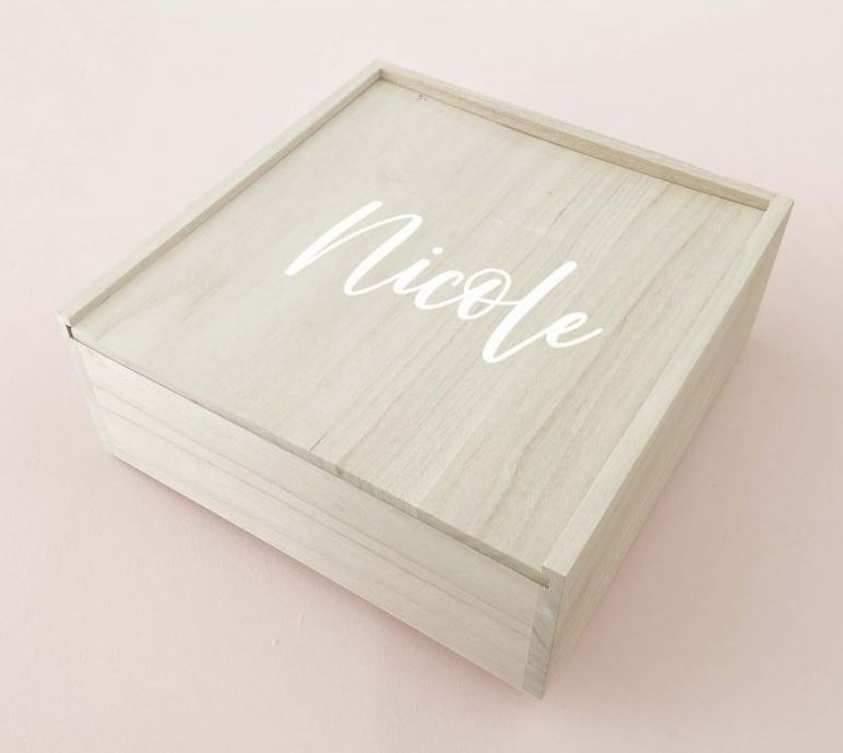 Personalized Wood Box - Bride and Jewel