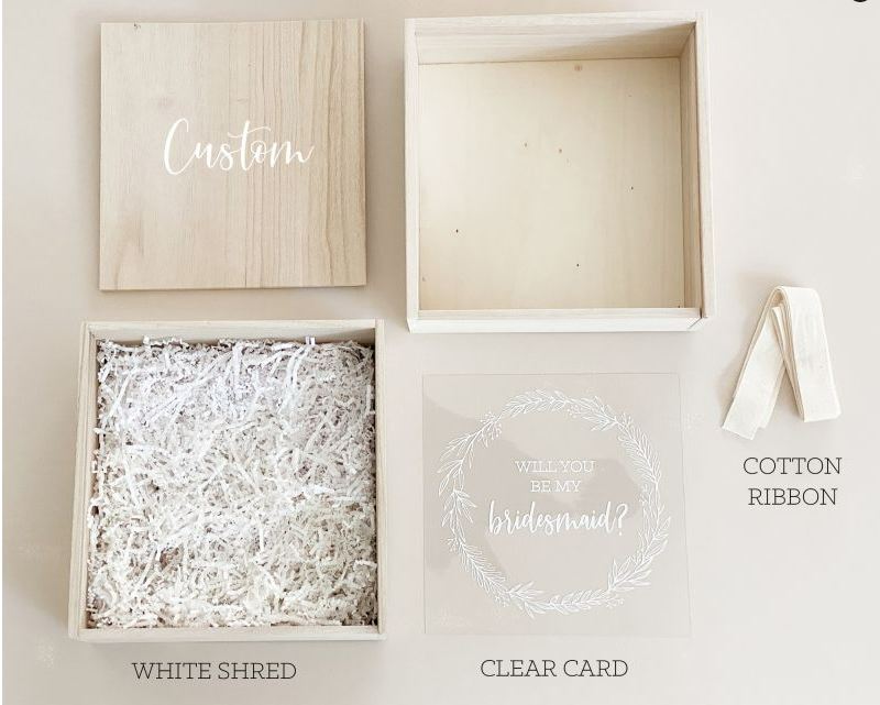Personalized Wood Box - Bride and Jewel
