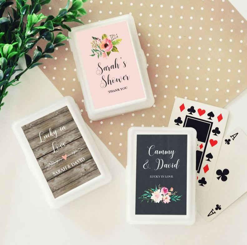 Personalized Floral Garden Playing Card Favor Cases - Bride and Jewel