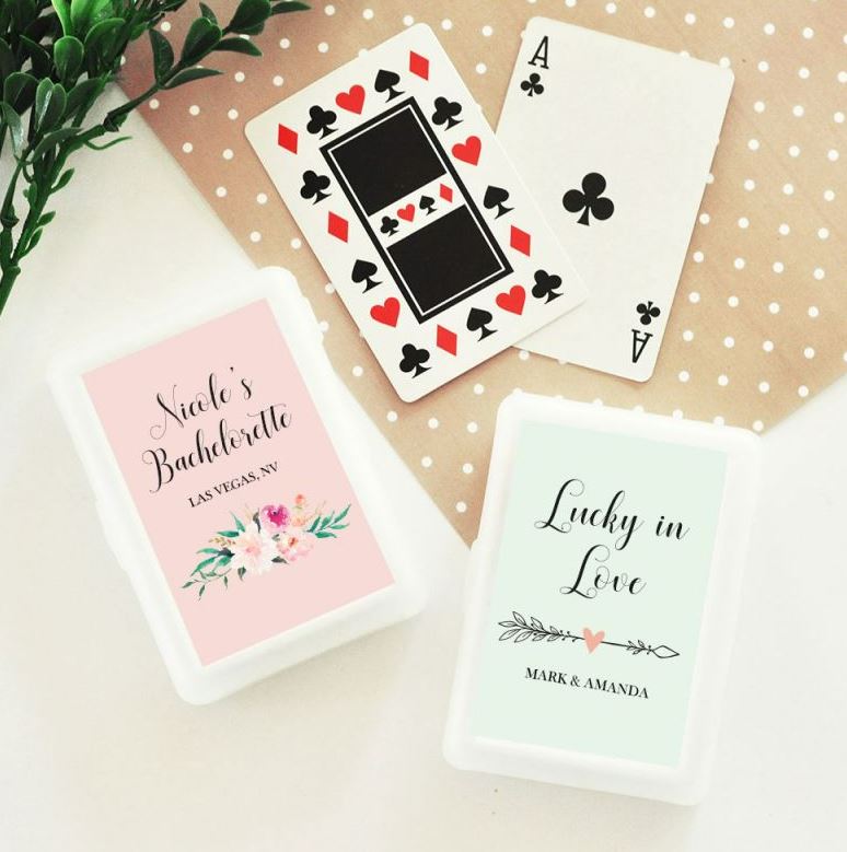 Personalized Floral Garden Playing Card Favor Cases - Bride and Jewel