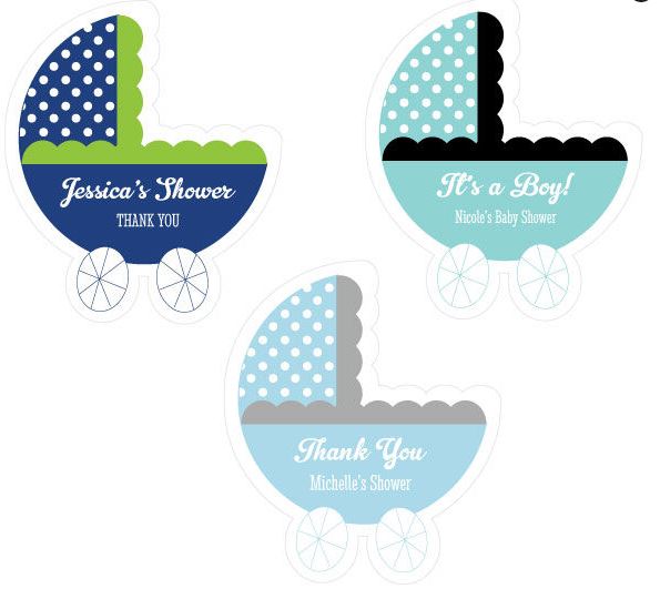 Personalized Baby Carriage Stickers - Bride and Jewel