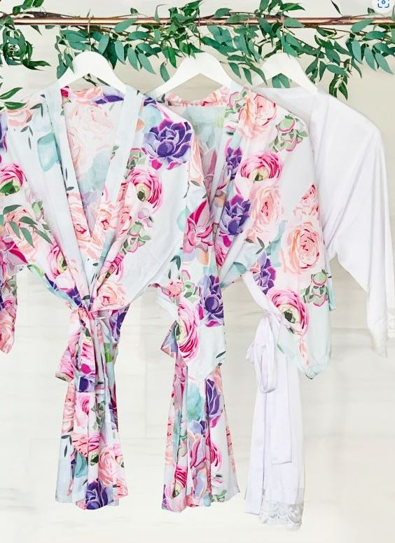 Personalized Succulent Cotton Robes - Bride and Jewel