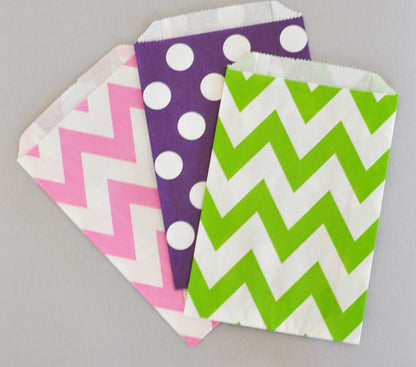Chevron & Dots Goodie Bags (set of 12) - Bride and Jewel