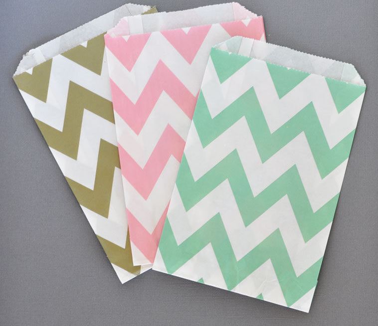 Chevron & Dots Goodie Bags (set of 12) - Bride and Jewel
