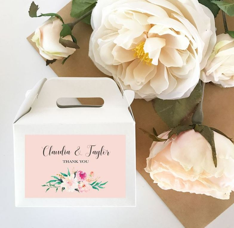Personalized Floral Garden Mini Gable Boxes (set of 12) - Bride and Jewel
