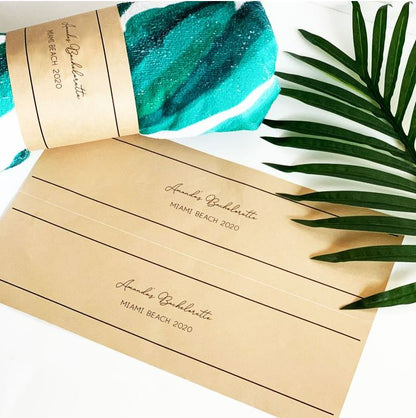 Extra Long Personalized Kraft Labels - Bride and Jewel