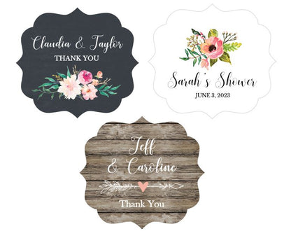 Personalized Floral Garden Labels for Favors - Bride and Jewel