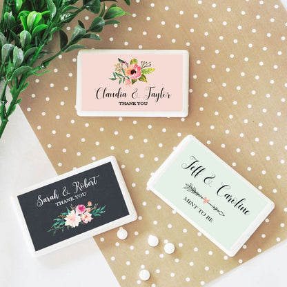 Personalized Floral Garden Mini Mint Favors - Bride and Jewel