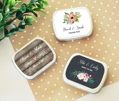 Personalized Floral Garden Mint Tins - Bride and Jewel