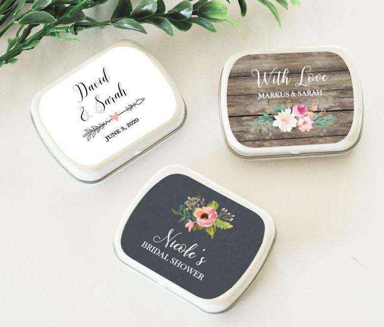 Personalized Floral Garden Mint Tins - Bride and Jewel