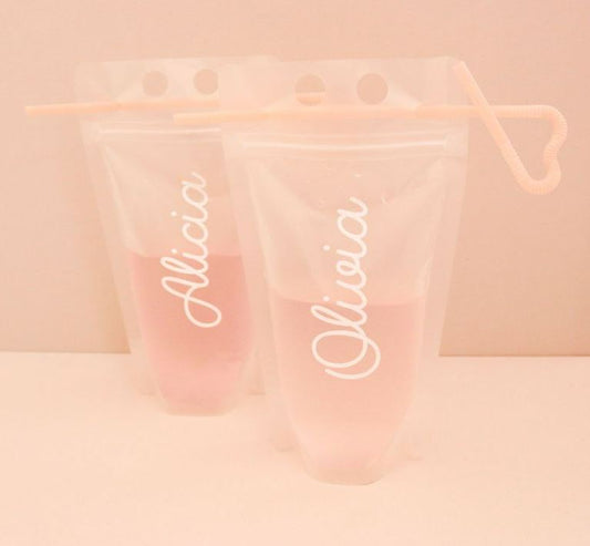 Personalized Drink Pouch - Bride and Jewel