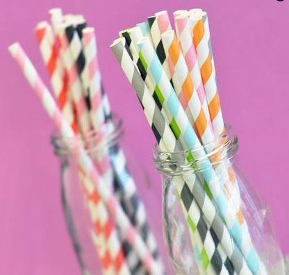 Striped Paper Straws (set of 25) - Bride and Jewel