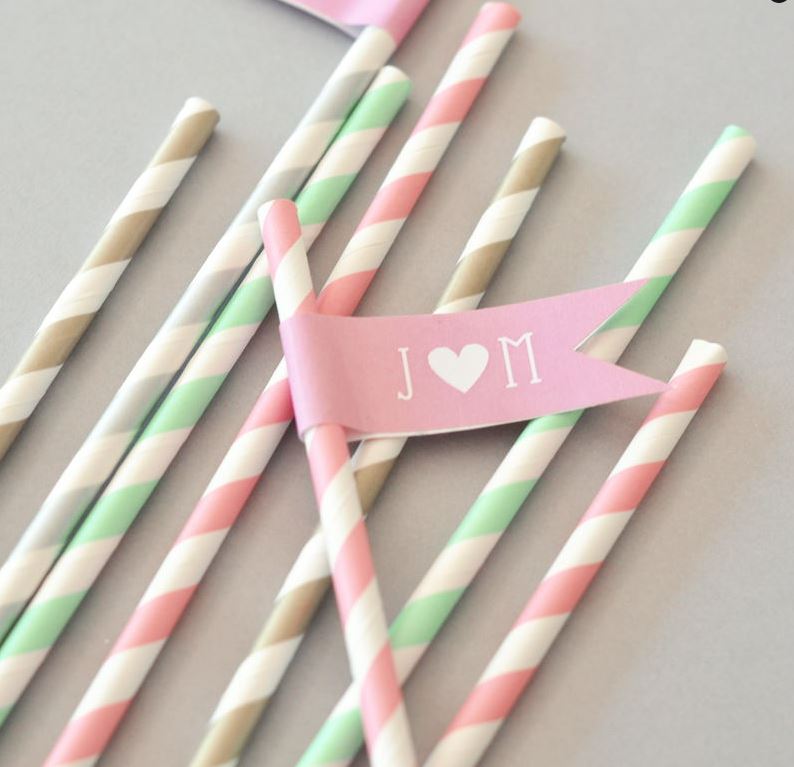 Striped Paper Straws (set of 25) - Bride and Jewel