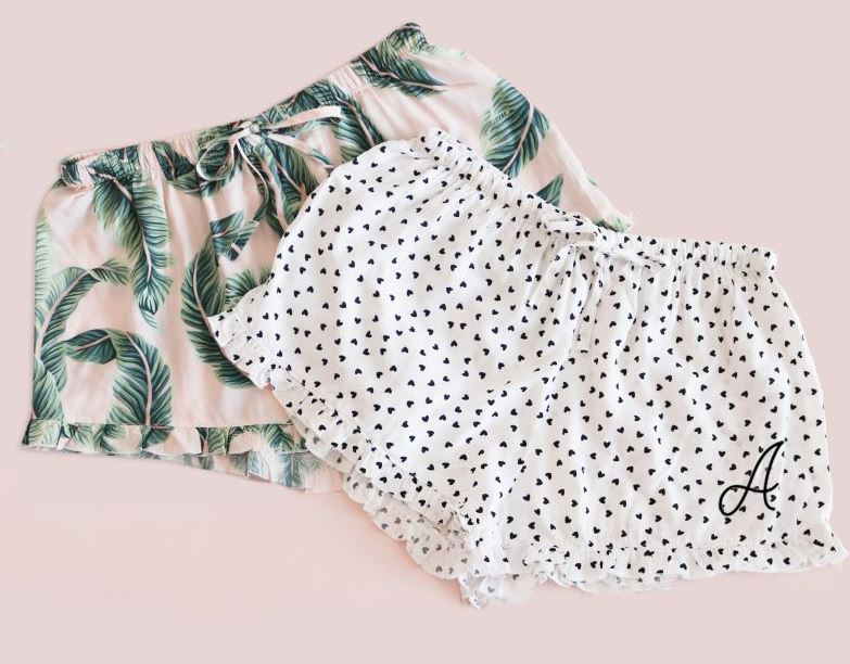 Pattern Pajama Shorts – Monogram – Bride and Jewel