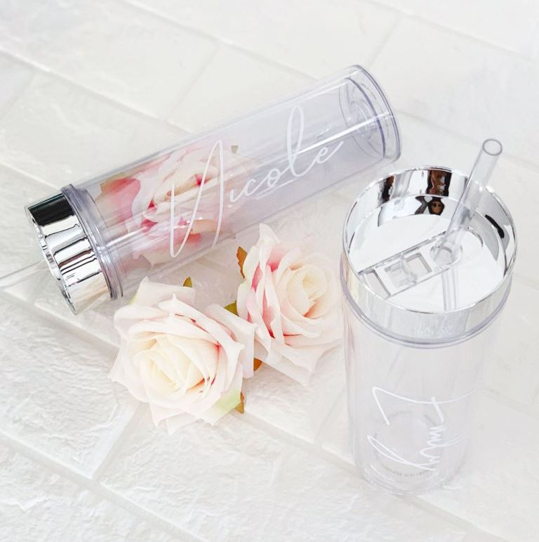 Personalized Tall Tumbler - Bride and Jewel